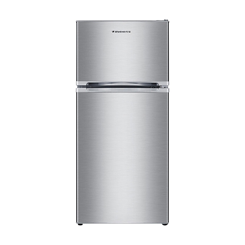 万宝(Wanbao) 125升双门电冰箱 风冷无霜 冷藏冷冻 家用节能小冰箱 不锈钢面板 BCD-125WD(银色)