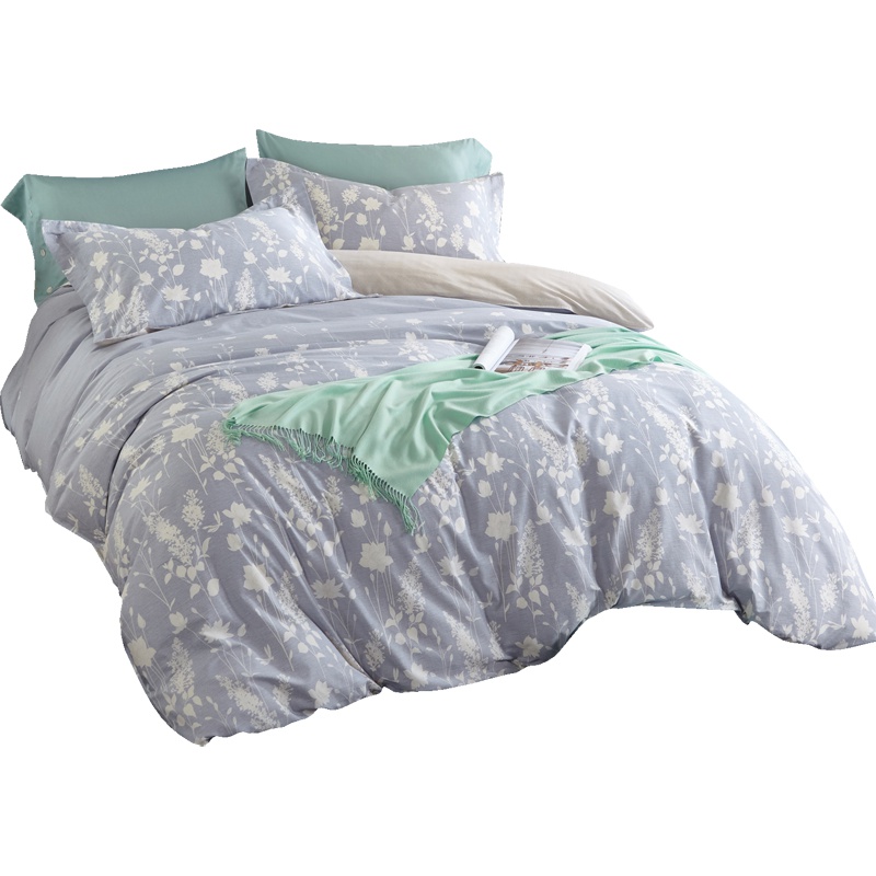 悦达家纺全棉四件套全棉纯棉床上用品单人床单被套双人床加大被套花卉简约床笠