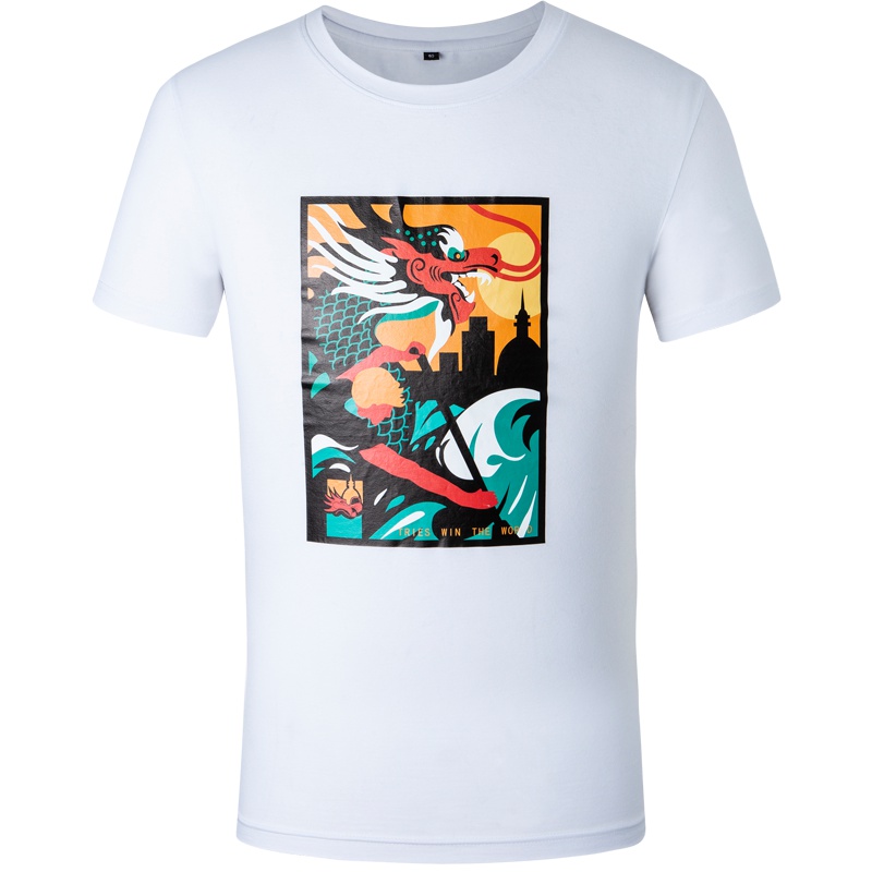 才子男装tries 短袖T恤 男士年新款国潮龙舟印花T恤亲肤T恤端午节主题款