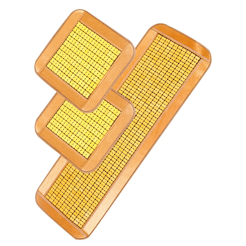 淘尔杰TAOERJ夏季汽车坐垫 麻将凉垫竹片坐垫 夏天办公室电脑椅子凉垫 冰爽一夏舒适透气 车家两用 三件套