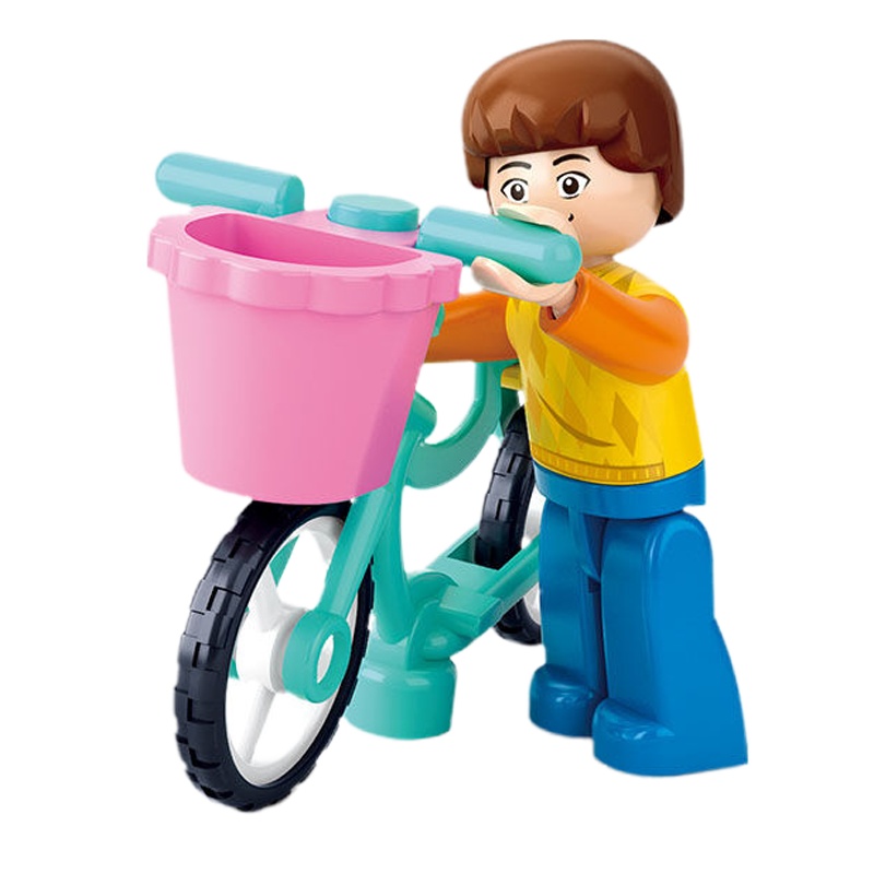 小鲁班积木粉色梦想系列阳光别墅花儿童益智拼插玩具 寄信B0516