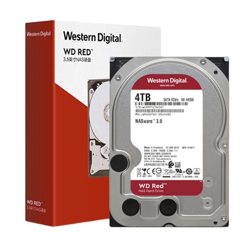 西部 数据(WD)红盘 (4TB)SATA6Gb/s 64M 网络储存(NAS)硬盘 垂直式 WD40EFZX