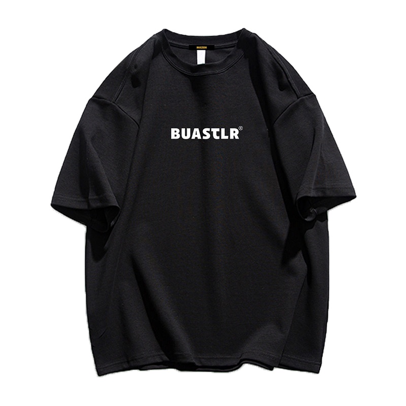 Muszoom夏季100%纯棉短袖圆领t恤男女休闲印花打底衫ins潮流上衣