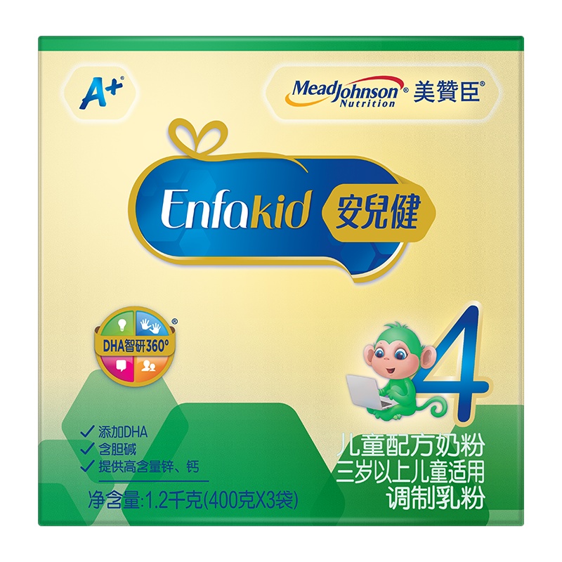 美赞臣(Mead Johnson)安儿健4段A+400克×3组合盒装