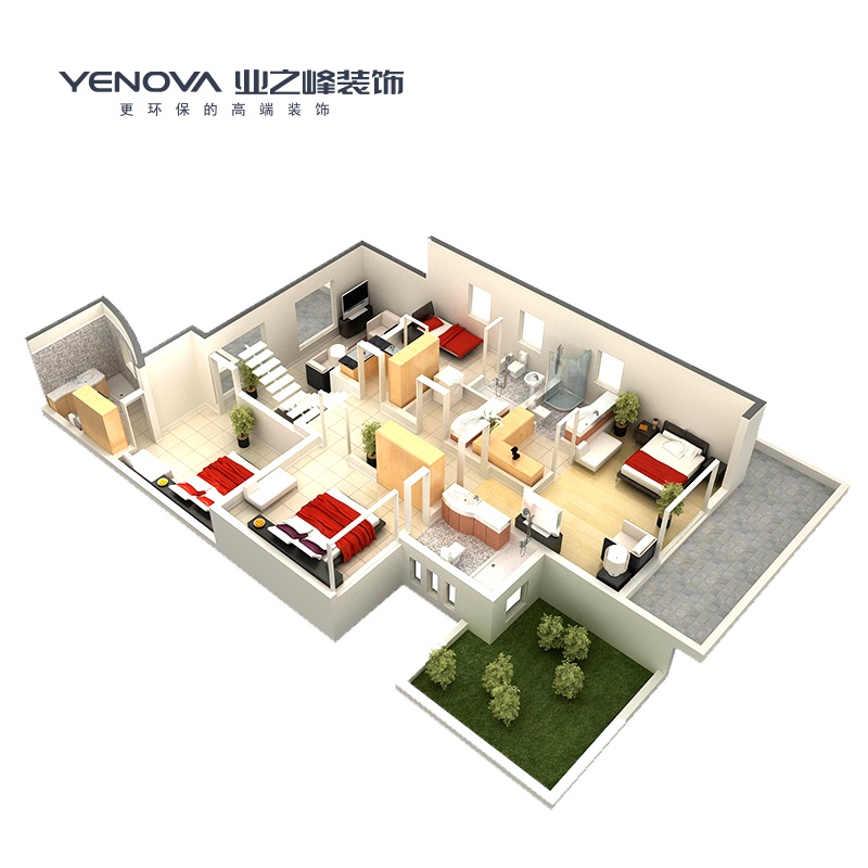 业之峰全包装修效果图室内设计装修工程监理开放式厨房设计效果图基础建材装修服务住宅装修施工全屋全案设计主材服务套餐拎包入住