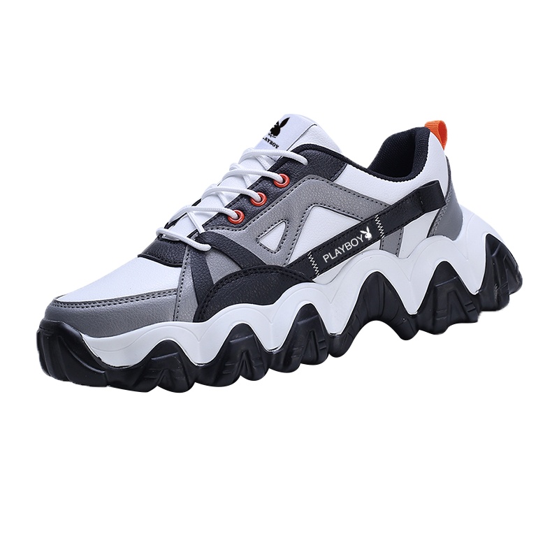 预售playboy花花公子男鞋冬季保暖棉鞋马丁靴加绒增高防滑高帮棉靴东北雪地靴子休闲鞋韩版