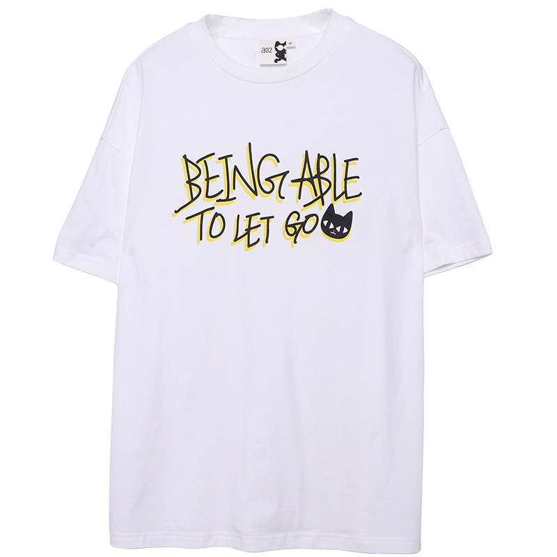 a02新款2020时尚简约风字母印花宽松短袖T恤女DTV2D1291KT