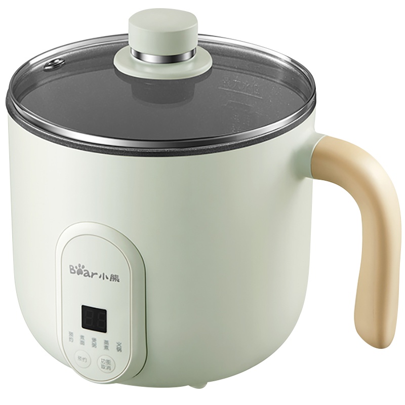 小熊(Bear)电煮锅小电火锅多功能电热锅不粘锅带蒸笼迷你1-2人学生宿舍泡面电热杯煮面神器电炒锅 DRG-D12N1