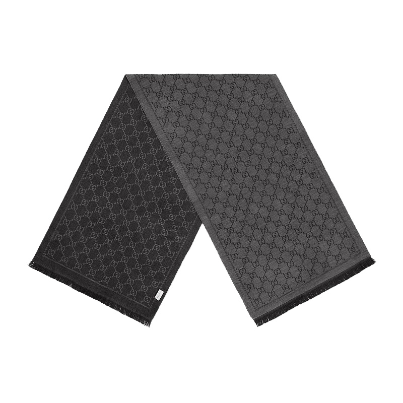 [直营]GUCCI 古驰 男女中性经典双G羊毛围巾 180*48cm