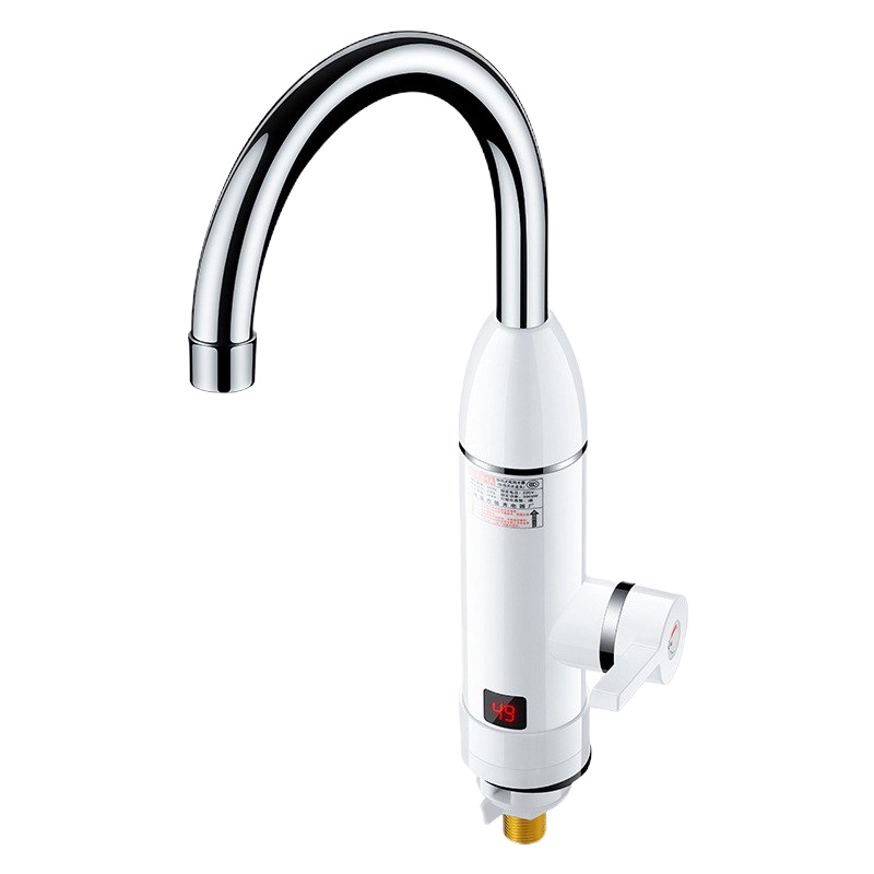 电热水龙头即热式自来水加热快速热厨房宝过水热家用热水器 子弹头白色数显款下进水