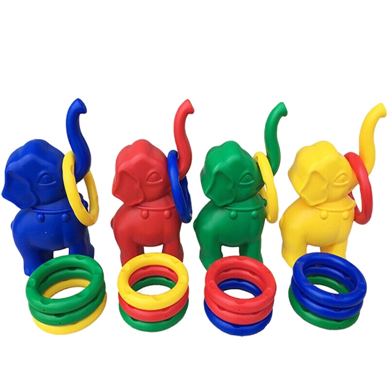 舒弗(LACHOUFFE)幼儿园小象套圈儿童户外运动玩具游乐场大象投掷套圈默认发一猪4圈