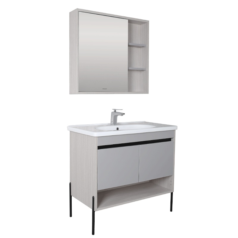 法恩莎卫浴浴室柜卫生间浴室洗手盆组合落地式北欧风90厘米浴柜FDGD3615G