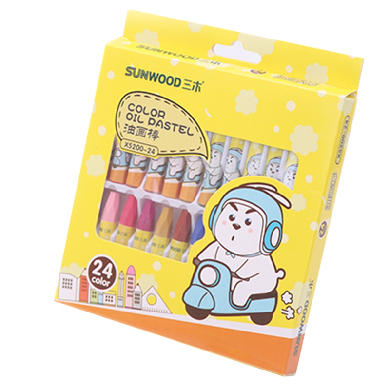 三木(SUNWOOD)X520012/24/36色油画棒儿童彩色蜡笔套装幼儿园安全无毒可水洗宝宝画笔幼儿涂鸦小学生绘画笔