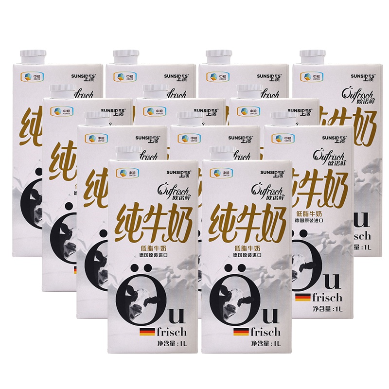 [中粮我买网]上质 Öufrisch欧诺鲜低脂牛奶1L*12(德国原装进口)