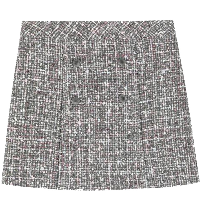 拉夏贝尔高腰格子混色新款时尚百搭韩版短裤休闲裤10024155