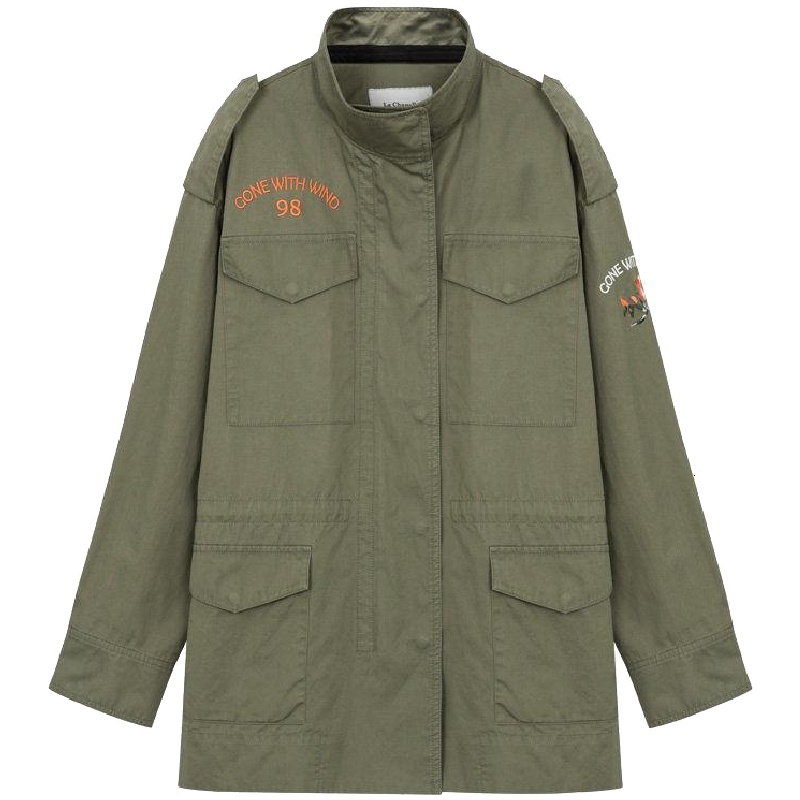 上新拉夏贝尔冬季新款大口袋圆环拉链宽松显瘦帅气bf风衣外套10015579