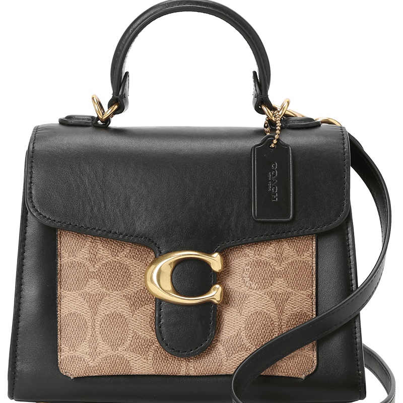COACH 蔻驰 TABBY通勤手拎包 单肩包 斜挎包 老花拼皮金扣870