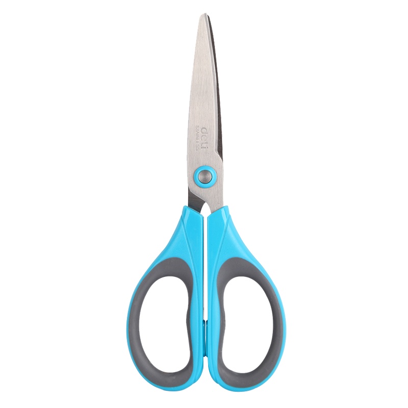 得力(deli)6048 170mm 办公剪刀 3把装 学生儿童安全剪刀便携DIY手工剪纸刀 学生文具 颜色随机