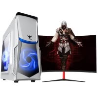 世纪之星 i7级六核至强E5 2620 GTX1050Ti 4G独显 16GB内存 256G固态+500G机械盘 台式机电脑 DIY组装机 电脑主机 家用办公游戏电脑+27英寸全套