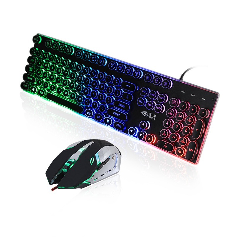 吉选(GESOBYTE)GX12有线键鼠套装 宏定义游戏鼠标 防泼溅 绝地求生吃鸡键盘 USB键盘USB鼠标 黑色