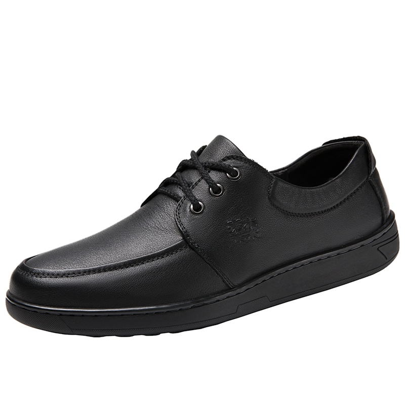 木林森男鞋套脚商务休闲鞋2020秋季新款真皮软底皮鞋男青年鞋子