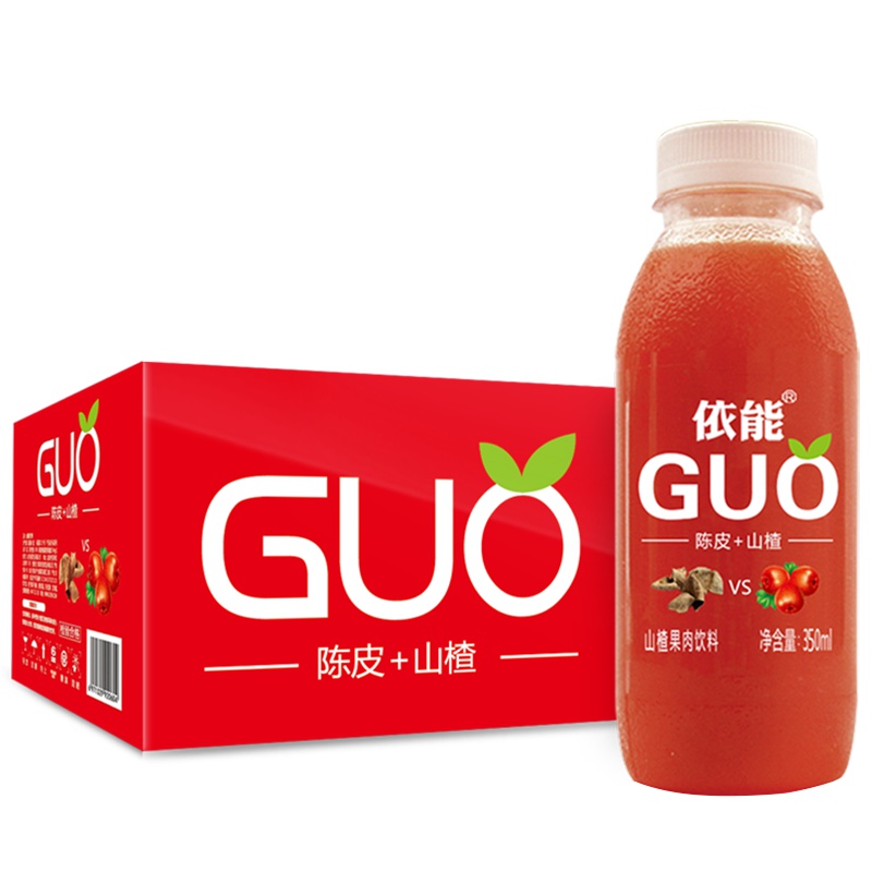 依能 GUO 山楂+陈皮 山楂果汁饮料 350ml*15瓶 整箱装