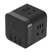 公牛(BULL)新国标GN-U303WH黑色魔方无线三位USB插座智能分流插座/插排/插线板/排插/接线板/拖线板 黑色