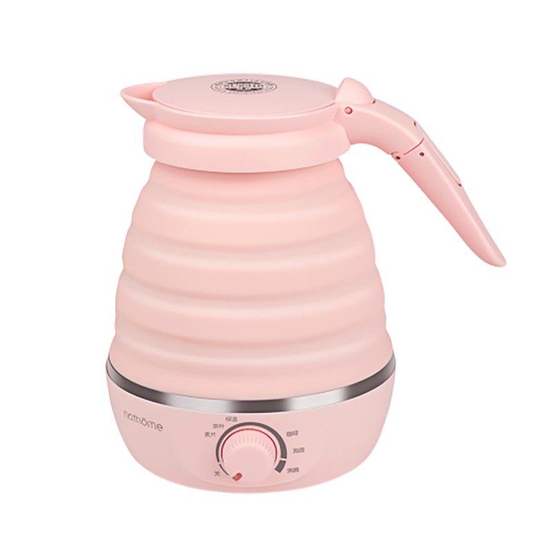 北欧欧慕 nathome 折叠水壶 电水壶热水壶 旅行迷你便携烧水壶 双电压调节NSH0715 樱花粉