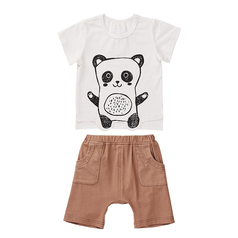 婴姿坊夏男宝婴幼套装短袖短裤两件套