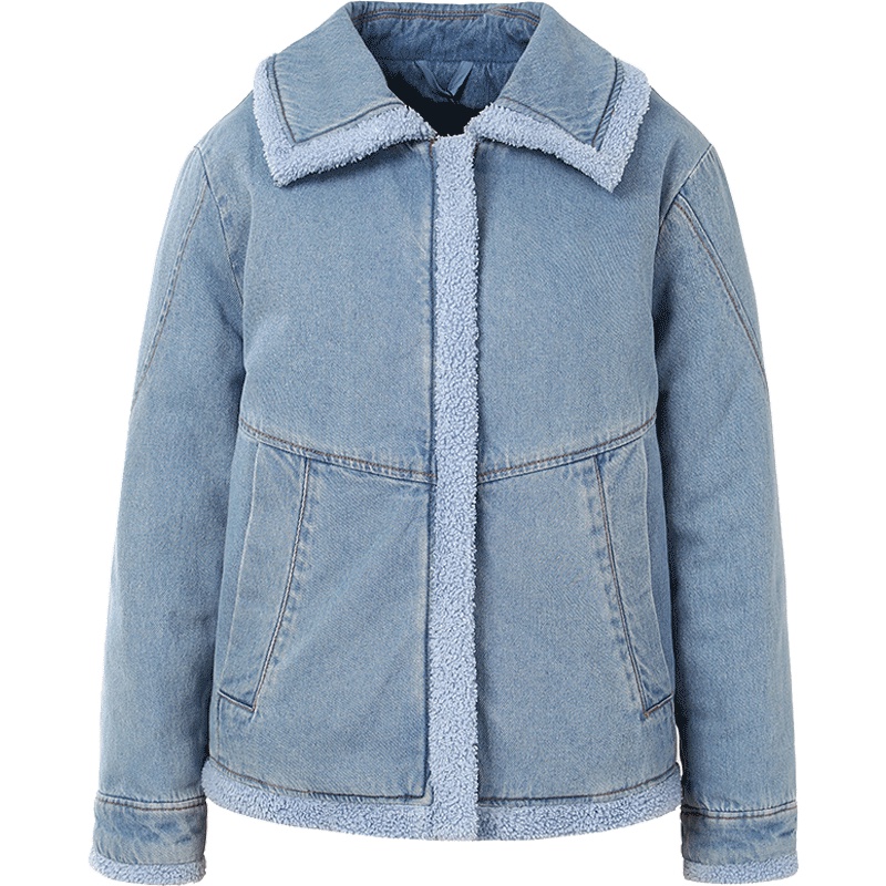 ERAL/艾莱依2018冬季新款韩版个性口袋牛仔短款外套