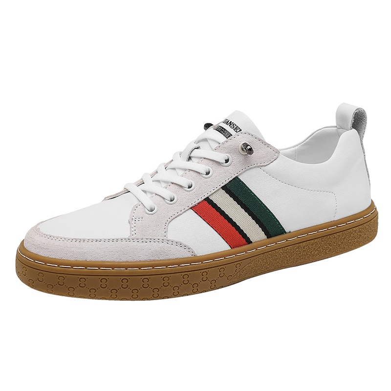 木林森男鞋夏季新款小白鞋男百搭真皮板鞋潮流休闲复古德训鞋