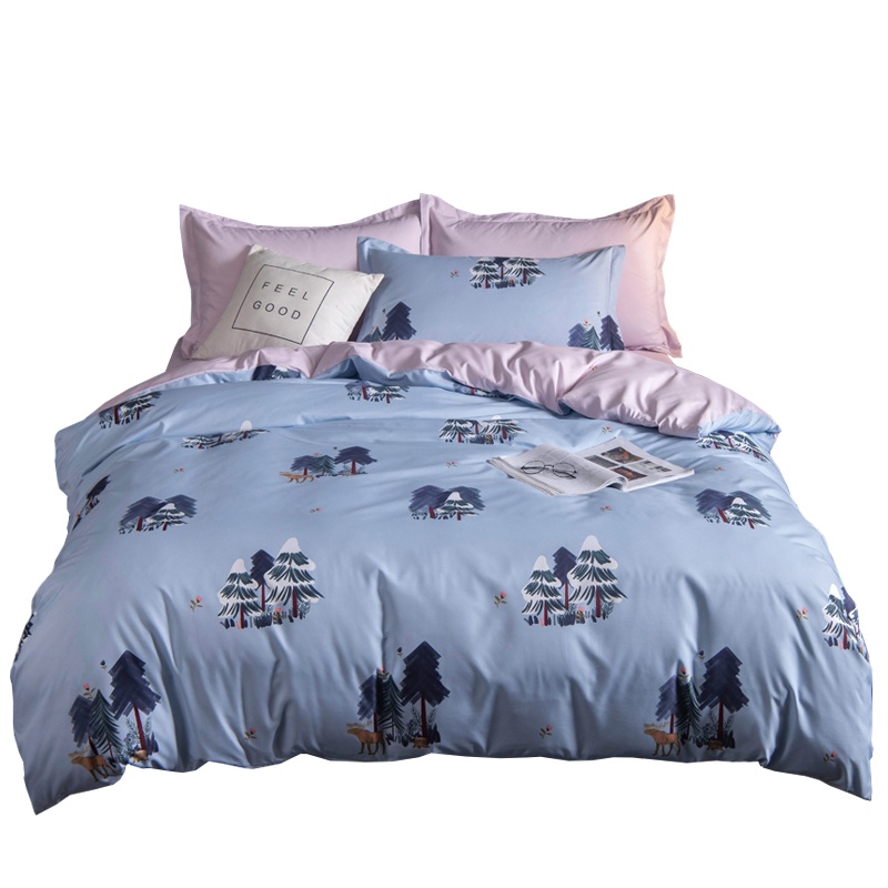 恒源祥磨毛床品套件床上1.2m床学生宿舍床单被套三件套