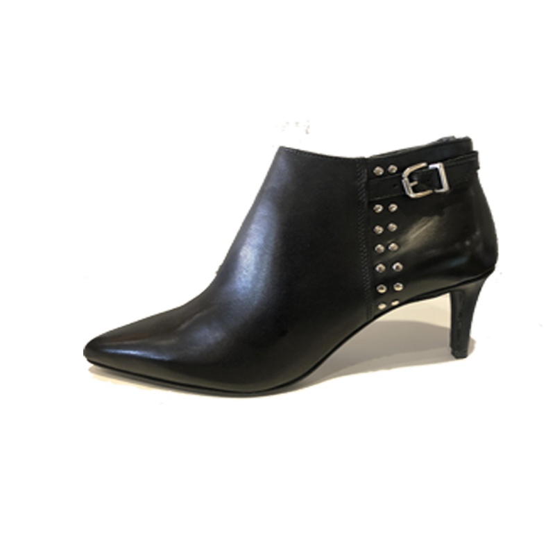 真皮高跟百搭舒适黑色女士皮鞋