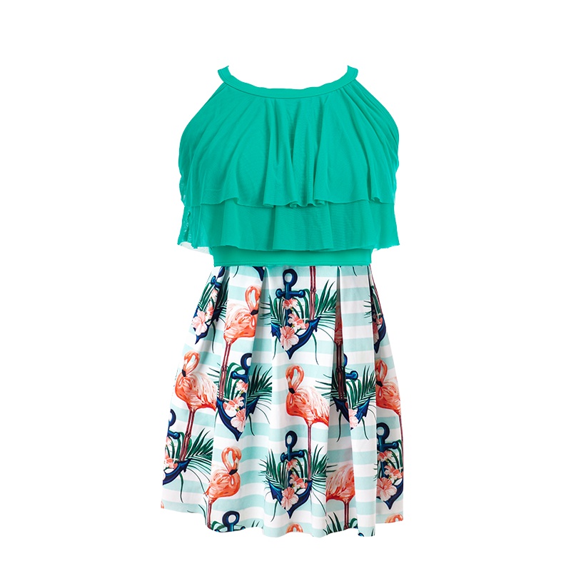 TN夏季新品韩版小胸聚拢女士学生海岛露背保守潜水温泉裙式显瘦遮肚沙滩游泳装运动性感连体衣