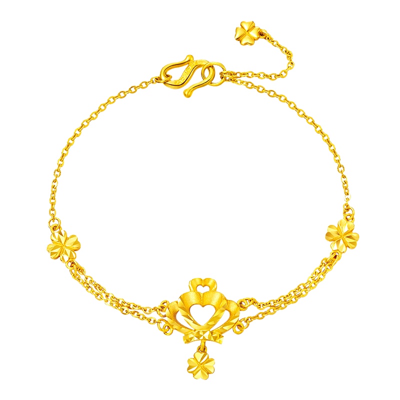 周大福珠宝首饰皇冠花月佳期足金金手链计价(工费:98元)F203282