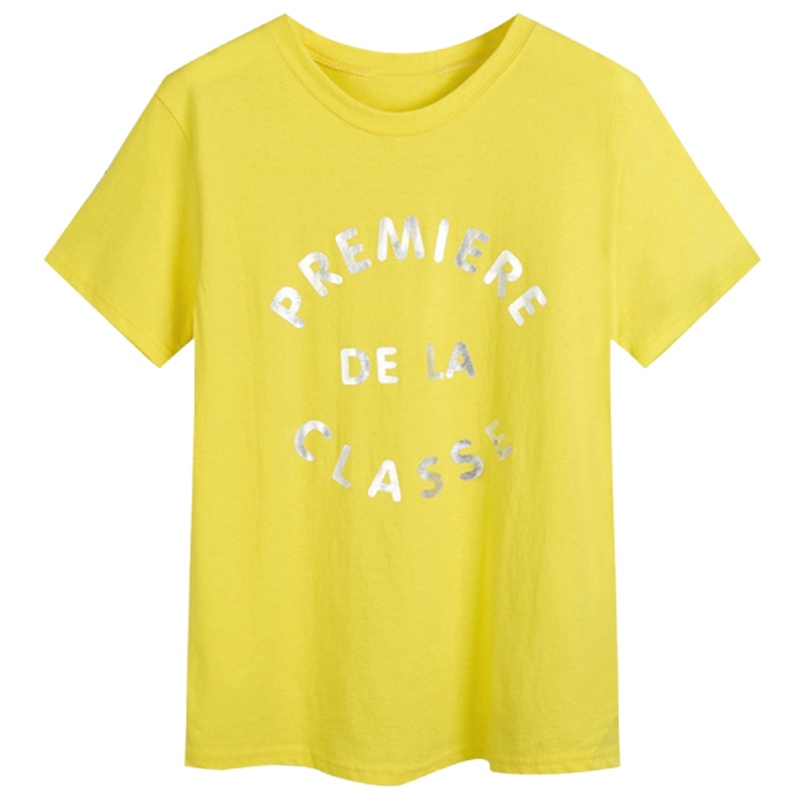 【专柜同款】拉夏贝尔夏清新字母学生百搭宽松韩版圆领女显瘦短袖T恤10018075