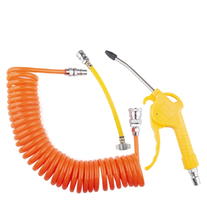 货车吹尘枪高压气枪塑料金属吹风抢除灰取气管弹簧管套装阿斯卡利气动 弹簧管15米_取气管_黄枪