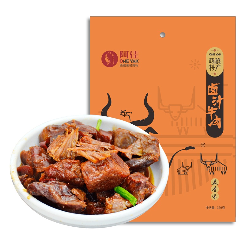 【中华特色】四川馆 阿佳藏牛肉卤汁五香味120g袋装 休闲零食牛肉 西南