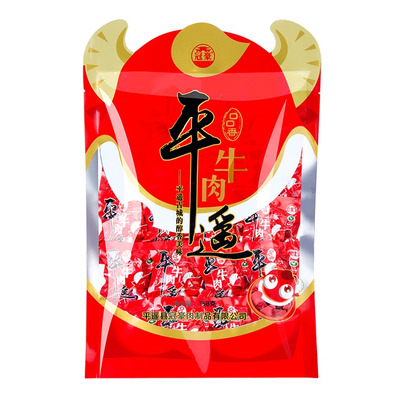 平遥牛肉口口香258g 小包装 原味卤汁休闲零食 冠豪一口香牛肉粒健身零食 山西特产