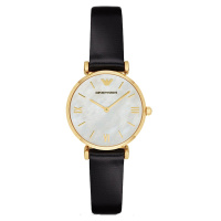 阿玛尼（Emporio Armani ）手表 经典时尚简约表盘休闲石英表 女士腕表皮带 AR1910