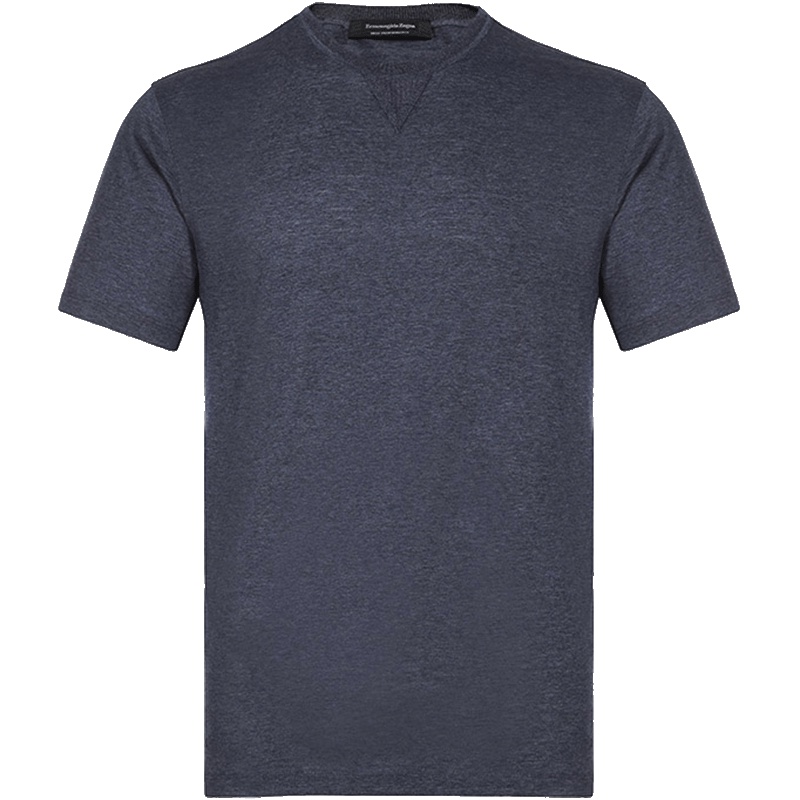 Ermenegildo Zegna 杰尼亚 男士羊毛圆领短袖T恤 US340 706