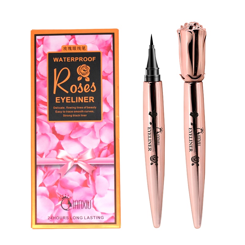 茜秀(QIANXIU)Q171玫瑰花浓黑眼线笔(防水防汗 不易晕染 持久妆效 )