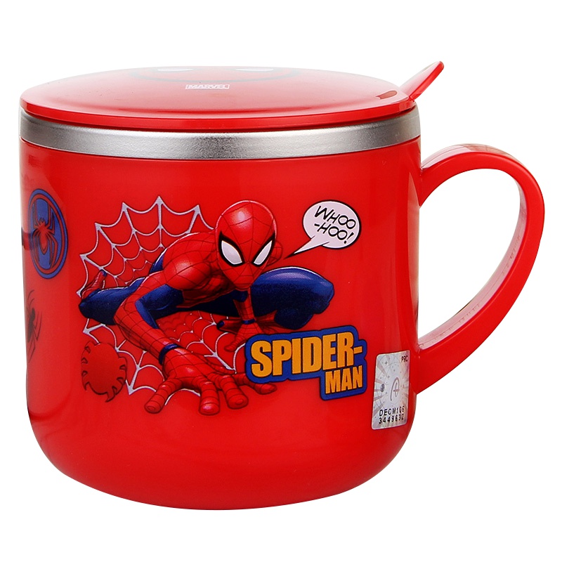 迪士尼(Disney)婴儿童保温杯HM1623A1漫威米奇米卡通宝宝单柄训练喝水口杯子小孩家用学饮杯不锈钢带盖290ML