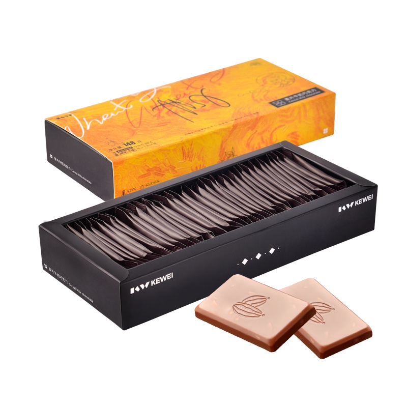 148克37粒枕式长方糖麦片牛奶巧克力纸盒