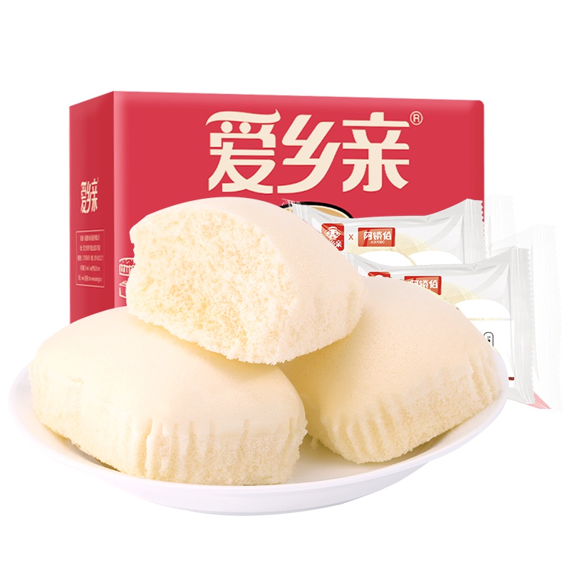 爱乡亲 糕点 面包 蒸蛋糕1000g(乳酸风味) 新老包装交替发货