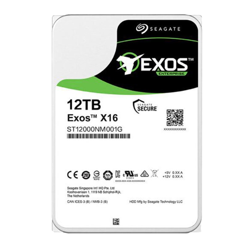 希捷(Seagate)12TB 256MB 7200RPM 企业级硬盘 SATA接口 希捷银河Exos X16系列(ST12000NM001G)