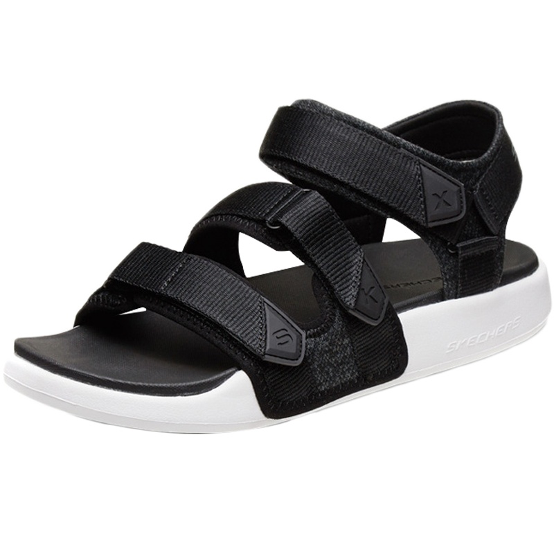 Skechers斯凯奇男鞋凉鞋夏季露趾魔术贴户外休闲沙滩运动鞋666081