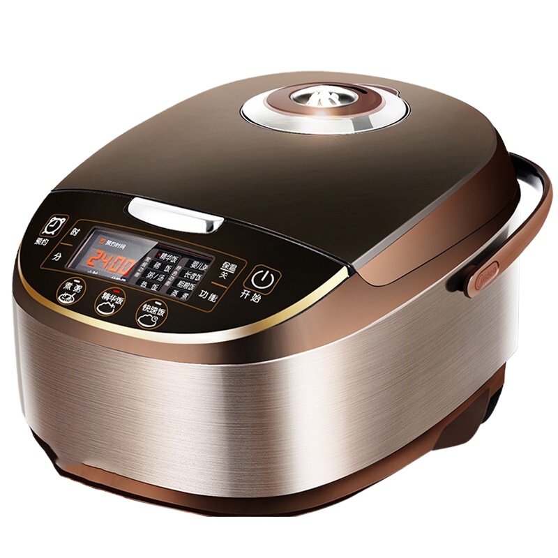 美的 MB-WFS5017TM电饭煲电饭锅 5L大容量智能预约气动涡轮防溢锅金属机身家用电饭煲