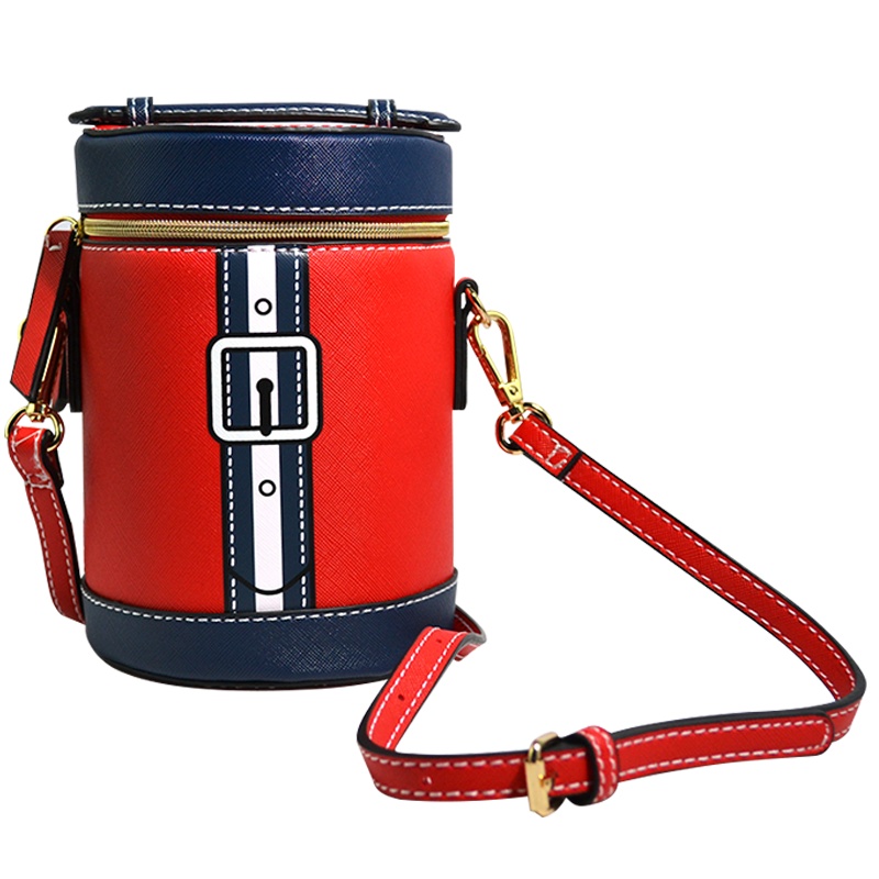 雅诗兰黛春季海军蓝红色水桶袋化妆包