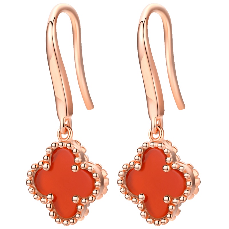 佰色传情(BRIR)925银气质耳环新款潮网红四叶草耳坠短款纯银耳钉耳饰